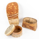 3 Woodland Birchbark Baskets