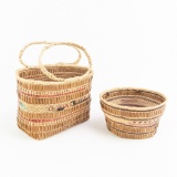 Lot of 2 Makah / Nootka Cedar Baskets