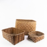 Lot of 3 Penobscot Nation Potato Stamp Baskets