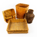Lot of 4 Woven Baskets