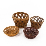 Lot of 4 Woven Baskets