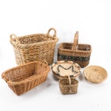 Lot of 6 Woven Baskets
