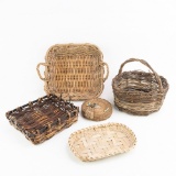Lot of 5 Woven Baskets