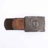 WWII German Army Steel Painted Belt Buckle W/Tab