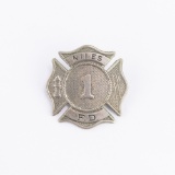 Niles IL Fire Department #1 Hat Badge