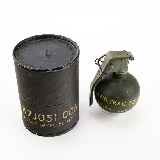 Post Vietnam US M67 Grenade W/Can & Jungle Clip