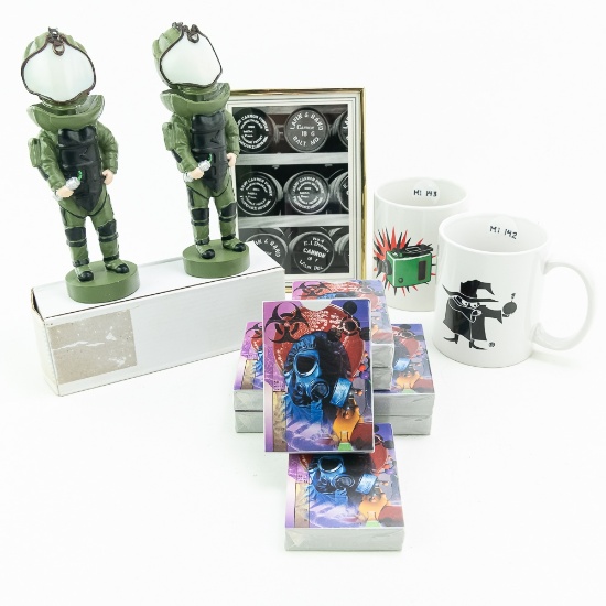 Bomb Tech Coffee Cup, Nodder, Playing Card Lot