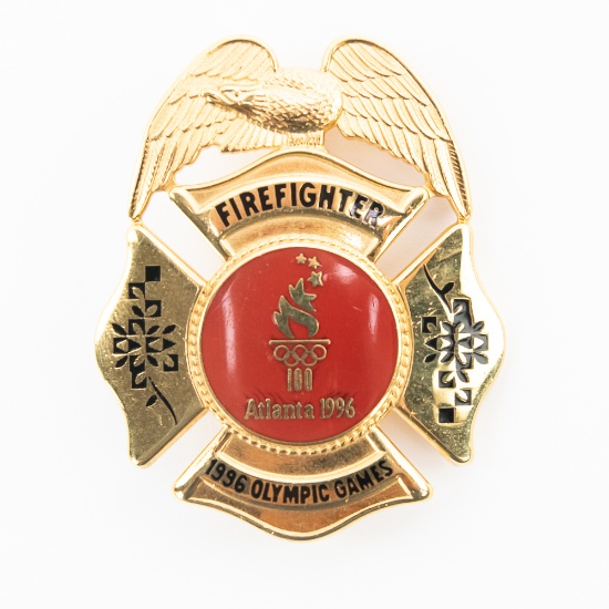 Atlanta 1996 Olympics Firefighter Badge-Numbered