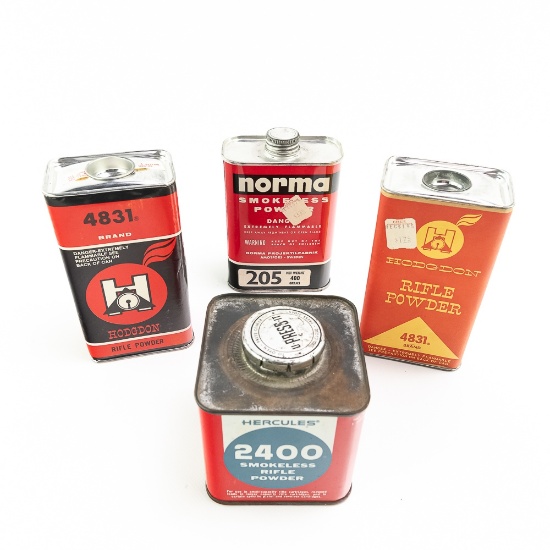 4 Cans Vintage Gun Powder