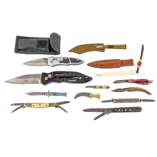 Large Pocket Knife Lot 13 Knives-Schrade, Switch