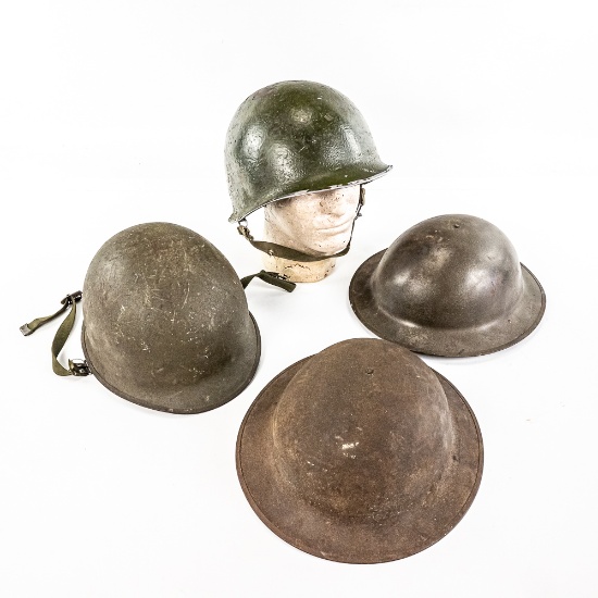 WWI M1917 and WWII M1 Helmets