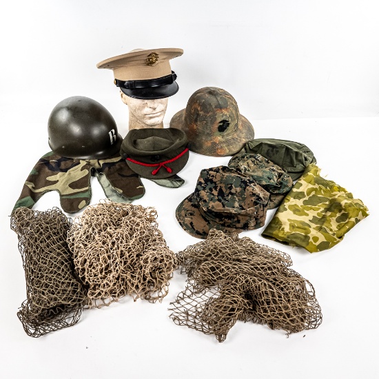 USMC Headgear-Visor, Patrol, Pith, Liner, Netting