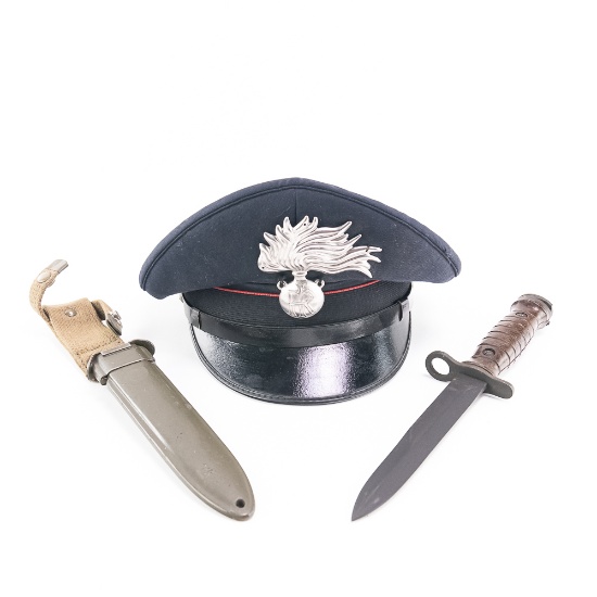 Italian M1 Carbine 1959 Bayonet & Police Visor Hat