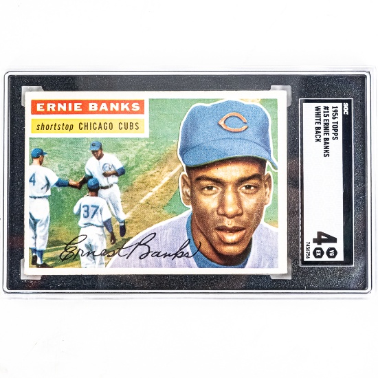 1956 Topps #15 Ernie Banks White Back SGC 4