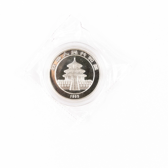 BU 1999 China 1 oz Silver Panda Small Date Sealed