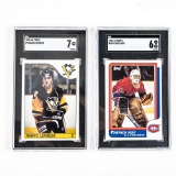 85-86 Topps #9 Lemieux SCG 7 86-87 Roy SGC 6