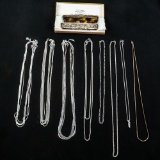 19th Century 800 Silver Comb & Sterling Necklaces