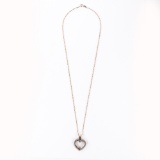 14K Necklace w/ 10K Diamond Accented Heart Pendant
