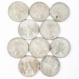 Collection of (10) 1923 Peace Silver Dollars $1
