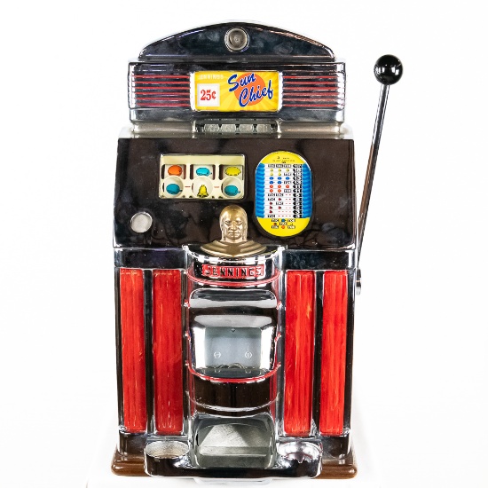 Jennings 25 Cent Light Up Sun Chief Slot Machine