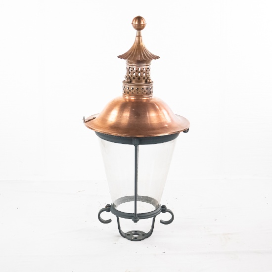 Large Copper Top Gas Street Light