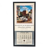 Framed 1955 Brown and Bigelow Calendar