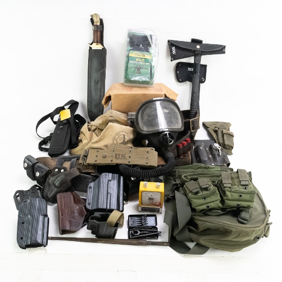 Assorted Surplus, Knife, and Gun Lot
