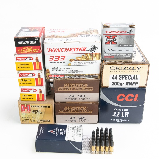 170rds NEW .44spl & 1000++rds 22lr Ammunition