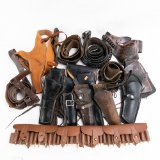 Leather Cartridge Belt and Holster Lot