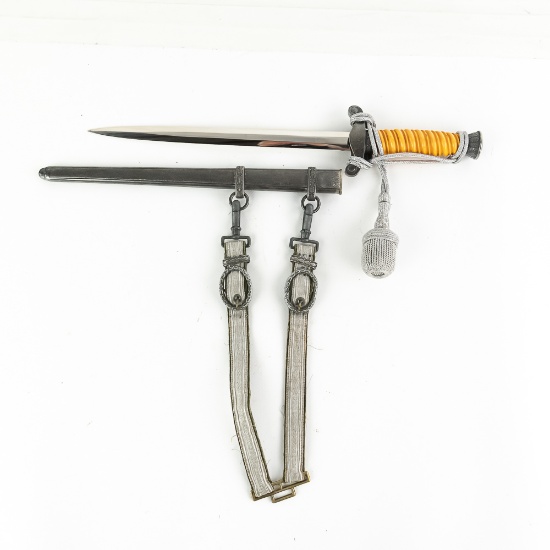 WWII M1935 Army Officer Dagger, Scabbard, Portepee
