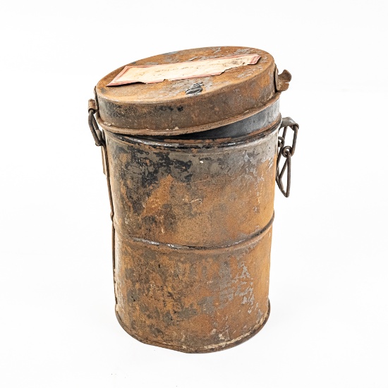 WWI German Gas Mask Canister-Named W/Lens