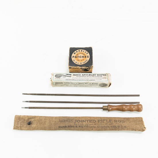 Marble's Jointed Rifle Rod/Patches/Anti-Rust Ropes