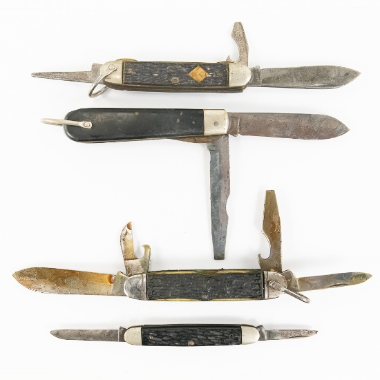 4 Antique Camillus Folding Knives