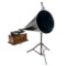 Edison Spring Motor Cyl Phono w/Horn & Support