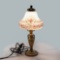 Small Vintage Pressed Glass Shade Accent Lamp