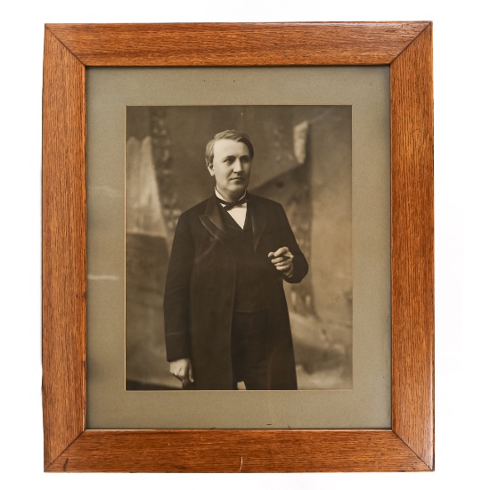 Large Framed Edison Photograph Dealer Display