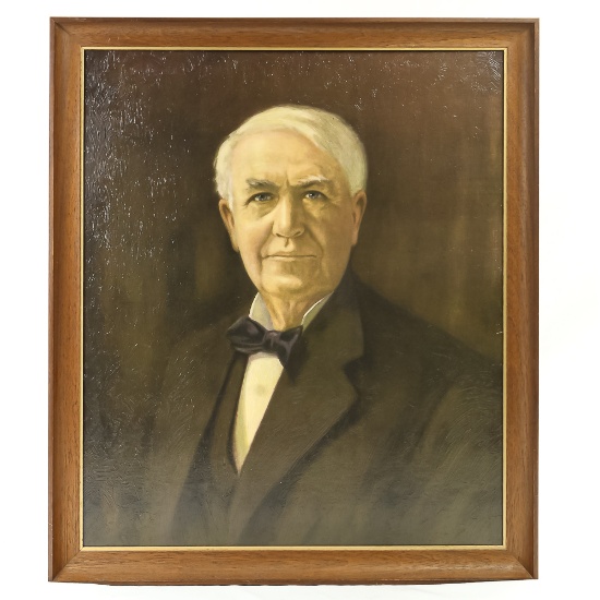 Thomas A. Edison Faux Oil Painting