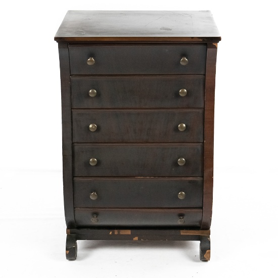 Mahogany 6-Drawer Cylinder Record Cabinet