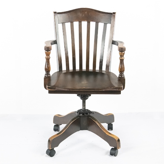 Wood Swivel Desk Chair