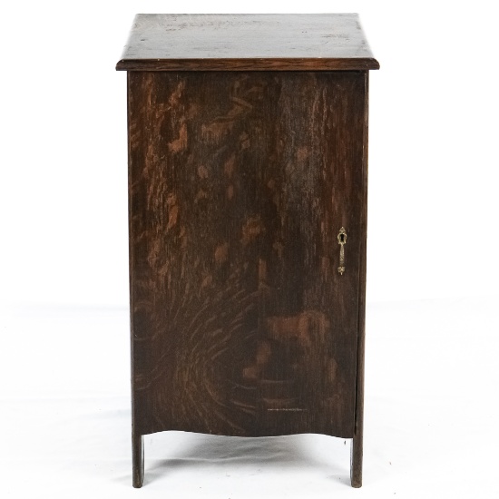 Oak Cylinder Record Cabinet