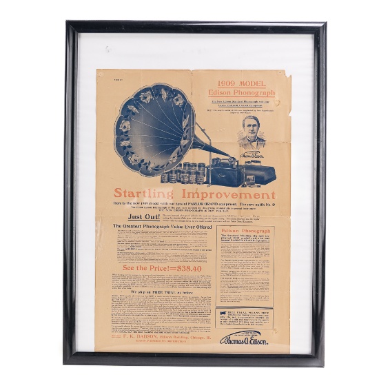 1909 Model Edison Phonograph Grand No. 9 Poster