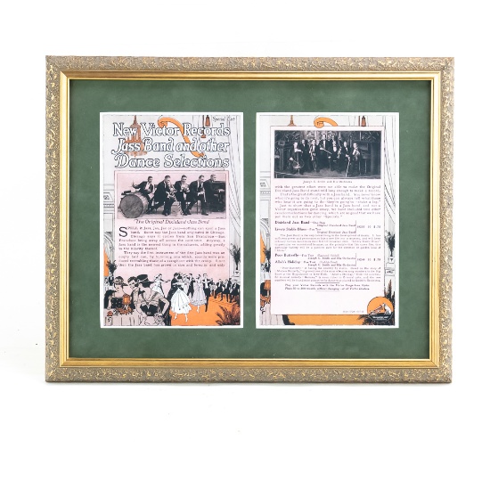 Framed Victor Music Store Advertising