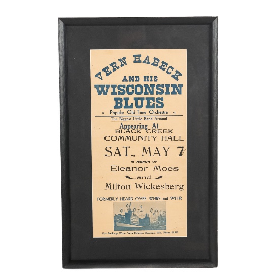 Vern Habeck Wisconsin Blues Orch Framed Advert
