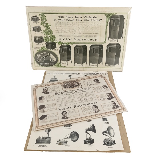 3 Phonograph Paper Advertisements