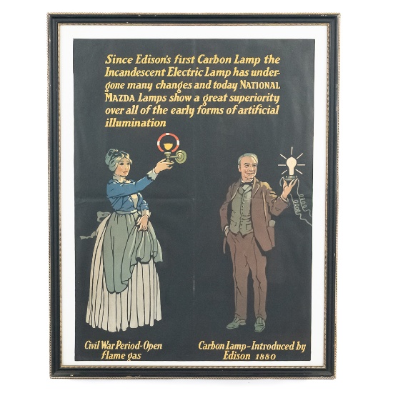 Edison Mazda Light Bulb Advertising Poster