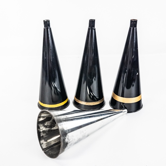 (4) Reproduction Cylinder Phonograph Cone Horns