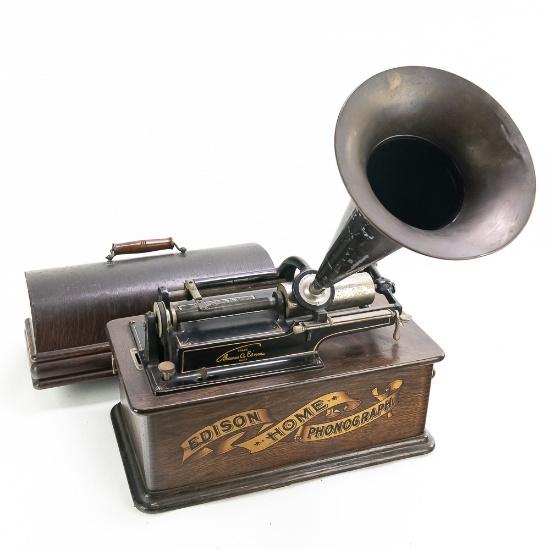 Edison Home Model B Cylinder Phonograph With Horn