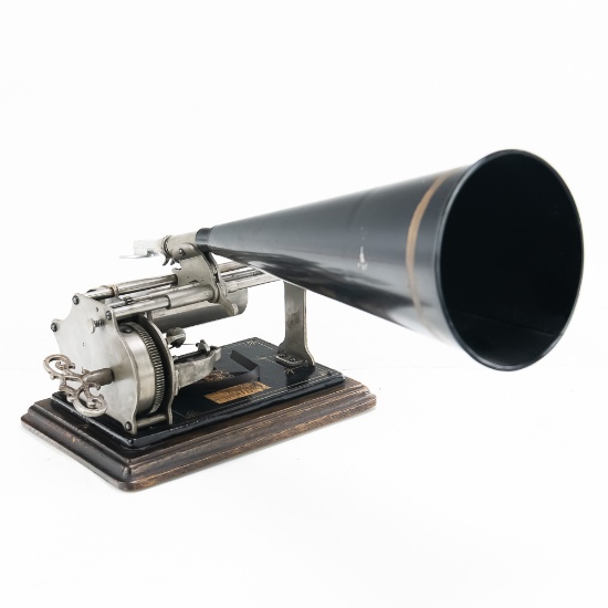 Busy Bee Cylinder Phonograph and Horn