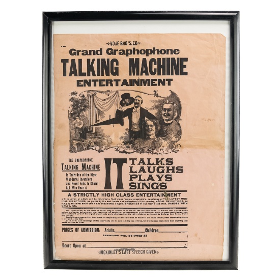 Grand Graphophone Talking Machine McKinley Poster