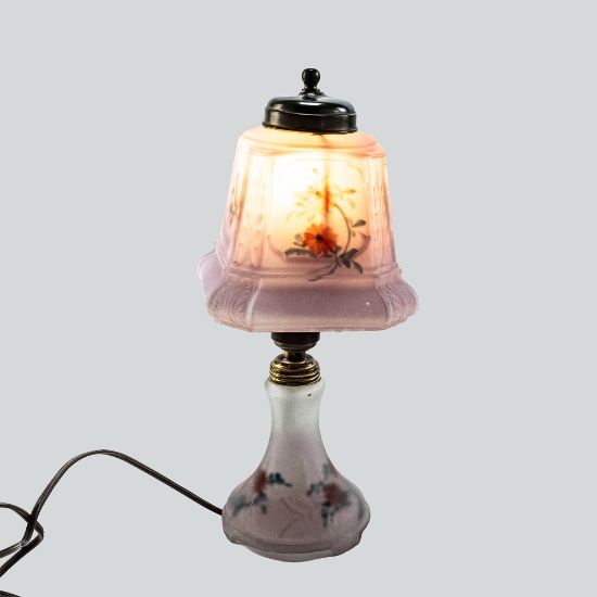 Small Vintage Pressed Glass Accent Lamp